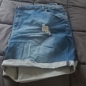 Plus size Ellos brand Jean shorts distressed